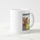 OregonGolf Scene Vintage Travel Poster Grote Koffiekop (Voorkant rechts)