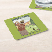 OregonGolf Scene Vintage Travel Poster Kartonnen Onderzetters (Schuin)