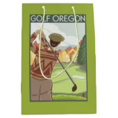 OregonGolf Scene Vintage Travel Poster Medium Cadeauzakje (Voorkant)