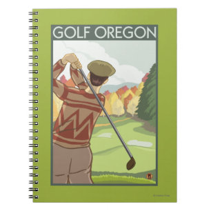 OregonGolf Scene Vintage Travel Poster Notitieboek
