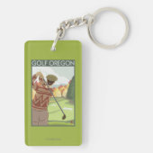 OregonGolf Scene Vintage Travel Poster Sleutelhanger (achterkant)