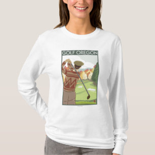 OregonGolf Scene Vintage Travel Poster T-shirt