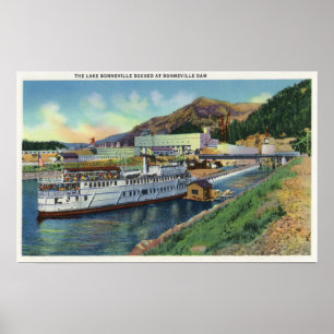 OregonLake Bonneville Steamer Gedokt aan de Poster