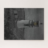 Oregon's historische Heceta Head Lighthouse B&W Legpuzzel (Horizontaal)