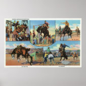 OregonScene-Uitzichten van Rodeo Bronco-usters Poster (Voorkant)