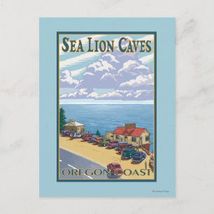 OregonSea Lion Caves Vintage Travel Poster Briefkaart