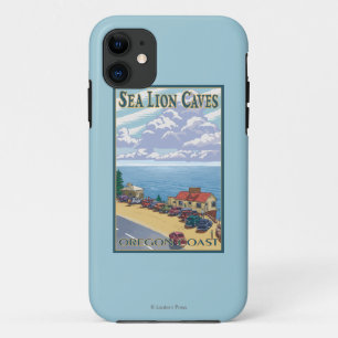 OregonSea Lion Caves Vintage Travel Poster iPhone 11 Hoesje