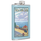 OregonSea Lion Caves Vintage Travel Poster Heupfles (Rechts)