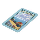 OregonSea Lion Caves Vintage Travel Poster Magneet (Linkerzijde)