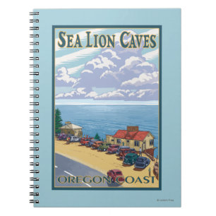 OregonSea Lion Caves Vintage Travel Poster Notitieboek