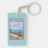 OregonSea Lion Caves Vintage Travel Poster Sleutelhanger (achterkant)