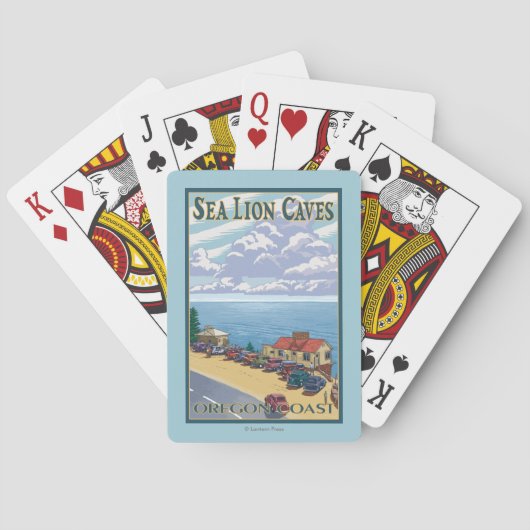 OregonSea Lion Caves Vintage Travel Poster Speelkaarten (Achterkant)