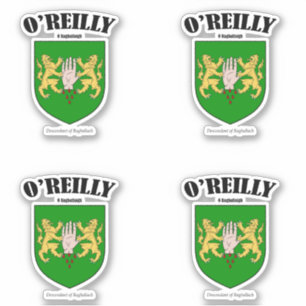 O'Reilly Crest Ierse vertaling & betekenis (x4) Sticker