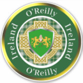 O'Reilly Irish Shield/Celtic Cross Personalized Sticker (Voorkant)