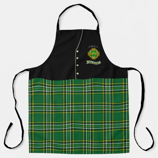 O'Reilly Irish Shield & Tartan Gepersonaliseerde K Schort (Voorkant)