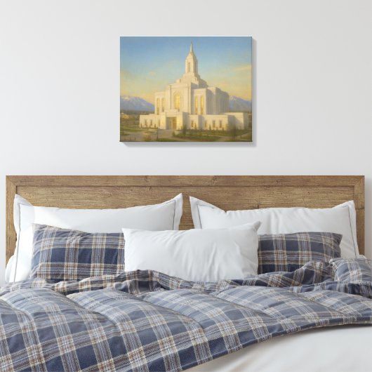 Orem Utah Temple Painting™ LDS Muurschildering Can Canvas Afdruk (Insitu (Slaapkamer))