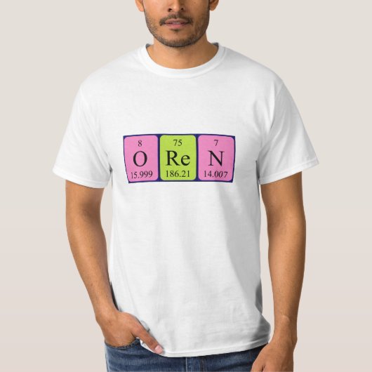 Oren periodiek systeem naam shirt (Voorkant)