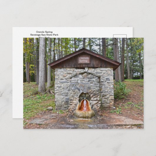 Orenda Spring, Saratoga County New York Briefkaart (Voorkant / Achterkant)