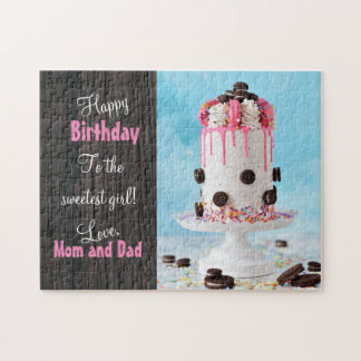 Oreo Cookie Fan Pink and Fancy Girls Birthday Cake Legpuzzel