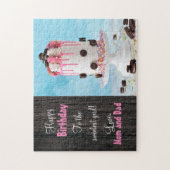 Oreo Cookie Fan Pink and Fancy Girls Birthday Cake Legpuzzel (Verticaal)