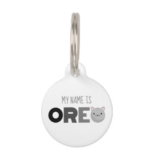Oreo Gray of Ginger Cat Pet ID Tag Huisdierpenning