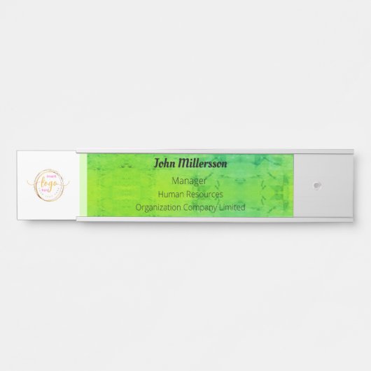  Org Grote rechthoek Zwart-wit Deurbordje (Voorkant)