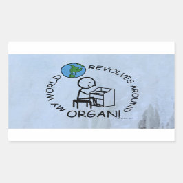 Orgaan - de wereld revolt rond rechthoekige Sticke Sticker