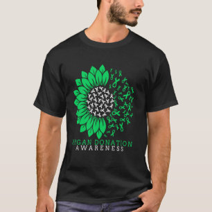 Orgaan Donatie Bewustzijn Zonnebloem Lint Groen T-shirt