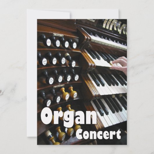 Orgaanconcertuitnodiging - toetsenborden kaart (Voorkant)