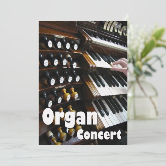 Orgaanconcertuitnodiging - toetsenborden kaart (Staand voorkant)