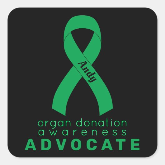 Orgaandonatie Advocate Black Square Sticker (Voorkant)