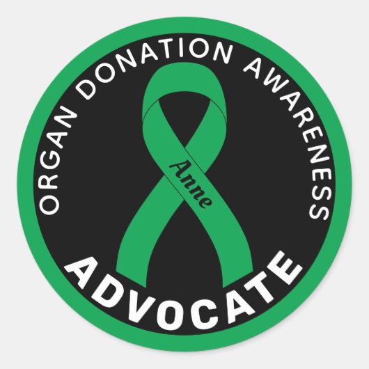 Orgaandonatie Advocate Ribbon Round Sticker (Voorkant)