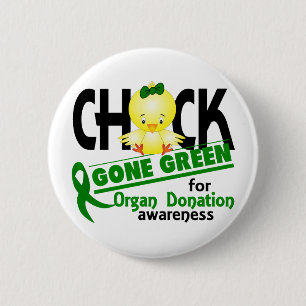 Orgaandonatie Chick Gone Green 2 Ronde Button 5,7 Cm
