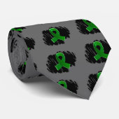 Orgaandonatie Groen lint met kribbel Stropdas (Opgerold)
