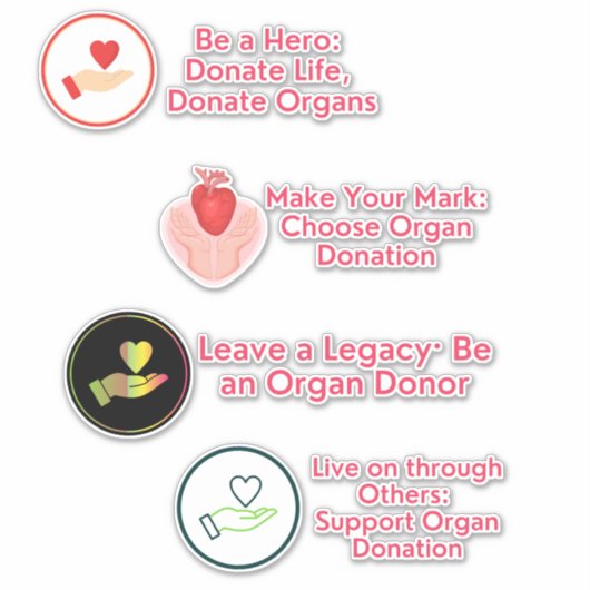 Orgaandonatie Sticker Set (Voorkant)