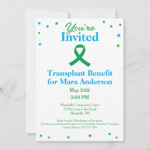 Orgaandonatie Transplant Fundraiser Invitation Kaart