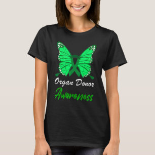 Orgaandonor Awareness Butterfly Green Ribbon Suppo T-shirt