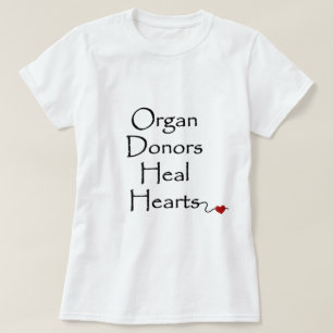 Orgaandonoren Heal Black Script Typografie T-shirt