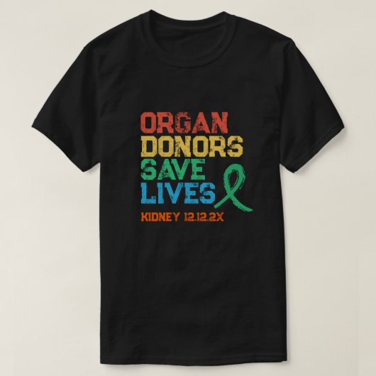 Orgaandonoren kleurrijk  design T-Shirt (Design voorkant)