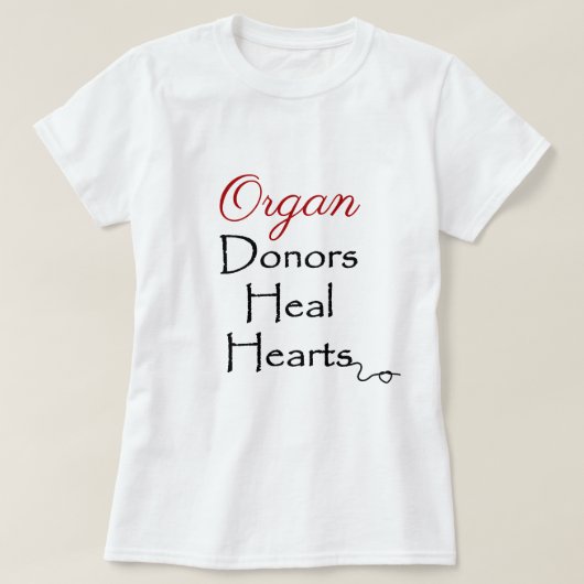 Orgaandonoren Typografie Red & Black T-shirt (Design voorkant)