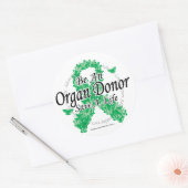 Orgaandonorlint van vlinders ronde sticker (Envelop)
