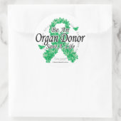 Orgaandonorlint van vlinders ronde sticker (Tas)