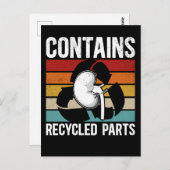 Orgaanontvanger van de niertransplantatie briefkaart (Voorkant / Achterkant)