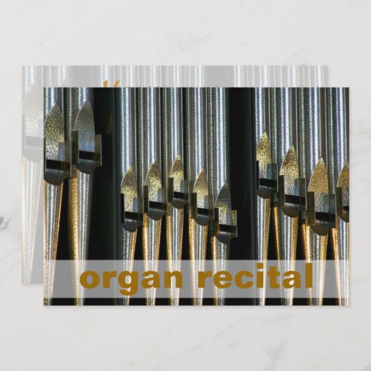 Orgaanoverweging Uitnodigen - metalen buizen Kaart (Voorkant / Achterkant)