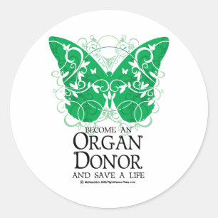 Organ Donor Butterfly Ronde Sticker