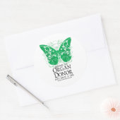 Organ Donor Butterfly Ronde Sticker (Envelop)