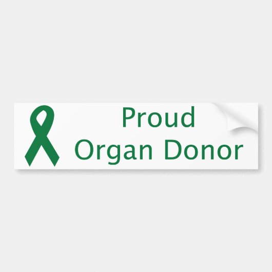 Organ Donor Ribbon Bumpersticker (Voorkant)