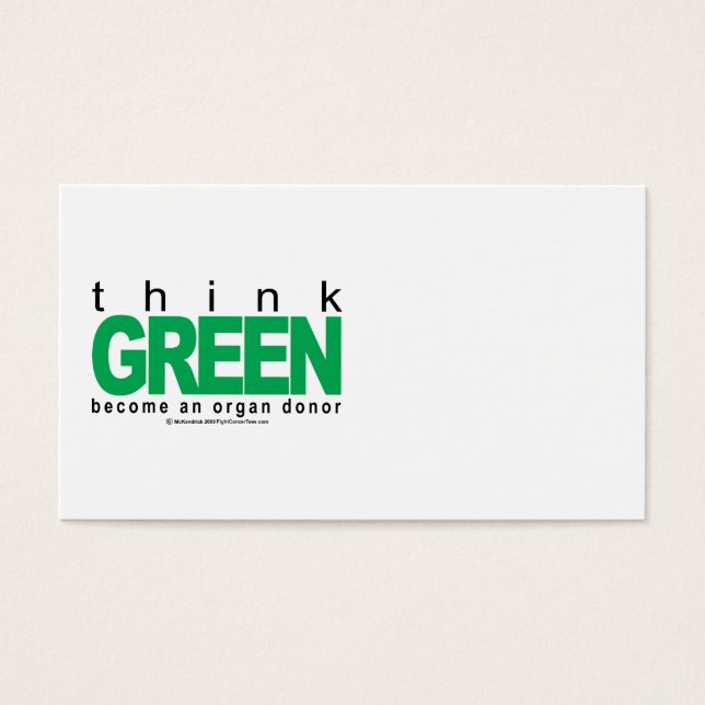 Organ Donor THINK Green Visitekaartjes (Voorkant)