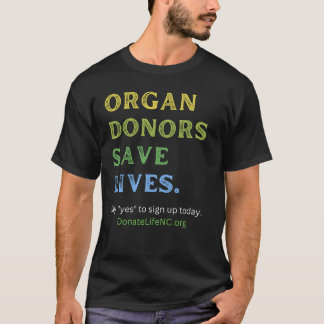 ORGAN DONORS SPAREN LEVEN—MANNEN BLACK T-SHIRT