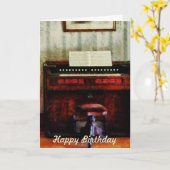 Organ en Swival Stool - Birthday Kaart (Gele Bloem)